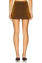 view 4 of 6 Mini Skirt Flocked in Bronze Brown