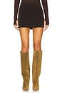 view 1 of 6 Vegan Suede Mini Skirt in Dark Chocolate