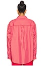 view 3 of 5 Boyfriend Button Down Shirt in Cherry Red & White Stripe