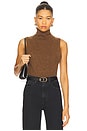 view 1 of 4 Stevie Sleeveless Roll Neck Sweater in Cinnamon