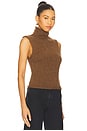 view 2 of 4 Stevie Sleeveless Roll Neck Sweater in Cinnamon