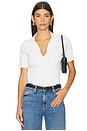 view 1 of 4 The Jess Pointelle Polo Shirt in Milk