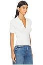 view 2 of 4 The Jess Pointelle Polo Shirt in Milk