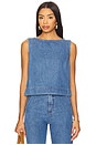 view 1 of 4 Boat Neck Denim Shell Top in Revelation