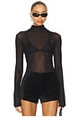 view 1 of 4 The Lana Ribbed Turtleneck Top in Black