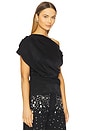 view 2 of 5 The Isla Draped Blouse in Black