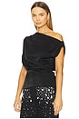 view 3 of 5 The Isla Draped Blouse in Black