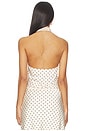 view 3 of 4 The Ines Draped Halter in Ecru Polka Dot