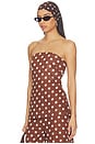 view 1 of 4 Mariel Strapless Top in Brown Polka Dot