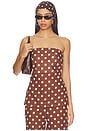 view 2 of 4 Mariel Strapless Top in Brown Polka Dot