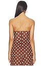 view 3 of 4 Mariel Strapless Top in Brown Polka Dot