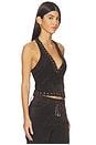 view 2 of 4 X WeWoreWhat The Rodeo Suede Halter in Dark Chocolate