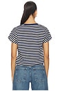 view 3 of 4 The Bubble Tee Shirt in Navy & Ecru Stripe