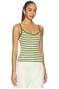 view 2 of 5 The Cami Top in Fern & Pesto Stripe