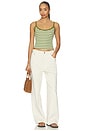view 4 of 5 The Cami Top in Fern & Pesto Stripe