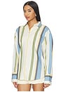 view 2 of 4 The Boyfriend Button Down Shirt in Azure Variegated Stripe