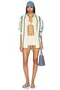 view 4 of 4 The Boyfriend Button Down Shirt in Azure Variegated Stripe
