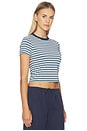 view 2 of 5 The Baby Tee Shirt in Ecru & Azure Stripe