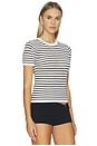 view 2 of 4 The Crochet Baby Tee Shirt in Milk & Black Stripe