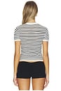 view 3 of 4 The Crochet Baby Tee Shirt in Milk & Black Stripe