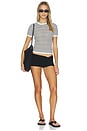 view 4 of 4 The Crochet Baby Tee Shirt in Milk & Black Stripe