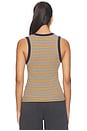 view 3 of 5 The U-Neck Tank Top in Honey & Navy Stripe
