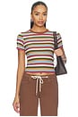 view 1 of 4 The Baby Tee Shirt in Multi Variegated Stripe
