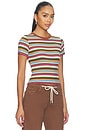 view 2 of 4 The Baby Tee Shirt in Multi Variegated Stripe