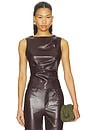 view 1 of 4 The Meg Faux Leather Top in Cabernet