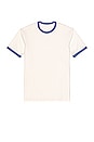 view 1 of 3 Washed Ringer Tee in Navy & Ivory