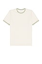 view 1 of 4 Mineral Wash Ringer Tee in Ivory & Mint