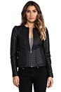 view 2 of 8 Quilted Alessia Leather Yetta Jacket in Caviar