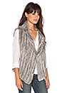 view 3 of 4 Andoni Rabbit Fur Vest in Grey Natural