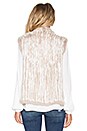 view 3 of 3 Stripe Mahoney Rabbit Fur Vest in Mushroom & Porcelain