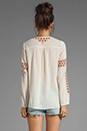 view 2 of 4 Nira Geo Embroidery Top en Off-White/Spicy Orange in Off-White & Spicy Orange