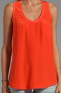 view 3 of 3 Alicia Silk Tank in Spicy Orange