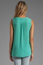 view 3 of 4 Matte Silk Vanitra Sleeveless Blouse in Neon Jade