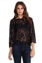 view 1 of 5 Allover Lace Elvia C Top in Caviar