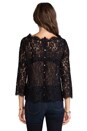 view 3 of 5 Allover Lace Elvia C Top in Caviar