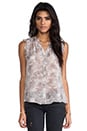 view 1 of 5 Fayanna Printed Silk Top in Light Dove