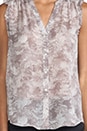 view 4 of 5 Fayanna Printed Silk Top in Light Dove