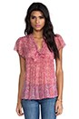view 2 of 6 Macie Tie Front Blouse in Candy Red