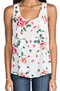 view 4 of 5 Rain B Rose Print Tank in Porcelain