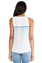 view 3 of 5 Rain B Placed Gradient Stripe Tank in Dusty Chambray