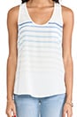 view 4 of 5 Rain B Placed Gradient Stripe Tank in Dusty Chambray