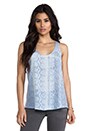 view 1 of 5 Drew C Snake Printed Tank in Dusty Chambray
