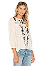 view 2 of 6 Oakes Embroidered Blouse in Almond & Caviar