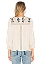 view 3 of 6 Oakes Embroidered Blouse in Almond & Caviar
