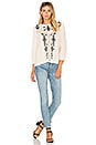 view 4 of 6 Oakes Embroidered Blouse in Almond & Caviar