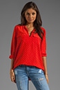 view 1 of 6 Marlo E Polka Dot Blouse in Fiery Red